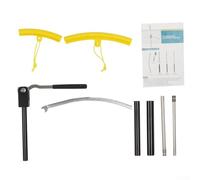 Kit de herramientas de cambio de neumáticos para motocross con ejes de 10 a 25 mm, se adapta a ruedas de 16 a 21 pulgadas, aluminio negro y plástico ABS, sistema de piñón y cremallera portátil para