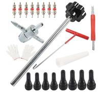 Kit de herramientas de cambio de válvula de neumático, kit de herramientas de cambio de válvula de neumático (22 piezas) Soluciones rápidas para reparaciones de automóviles y motocicletas (negro)