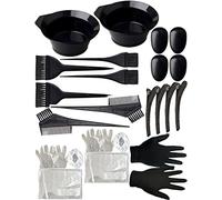 Kit de herramientas de cepillo y guantes para teñir el cabello, cepillo y peine para teñir/decolorar (26 piezas)