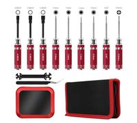 Kit de herramientas de coche RC de 12 piezas con destornilladores para ranurado/para tornillos Phillips/hexagonales, alicates, llave inglesa, herramientas de reparación compatibles con Quadco