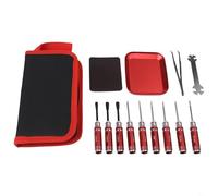Kit de herramientas de coche RC de 12 piezas con juego de destornilladores (ranurado/para Phillips/Hex), alicates, llave, herramientas de reparación para cuadricóptero, helicóptero, avión, barcos