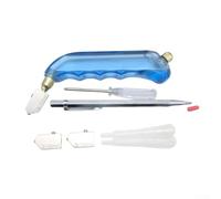 Kit de herramientas de corte de vidrio con alimentación de aceite y bolígrafo de grabado, cortador de vidrio de metal para espejos, vidrieras, azulejos, incluye 2 cabezales de corte, gota de aceite (B
