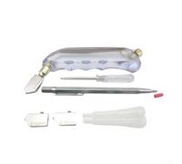 Kit de herramientas de corte de vidrio con cortador de vidrio de alimentación de aceite, bolígrafo de grabado, trazador y destornillador - Incluye 2 cabezales de corte de repuesto y 2 cuentagotas de