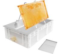 Kit de herramientas de cosecha de miel, estación de destaponado de acero inoxidable con boquilla de vertido fácil y filtro fino, colador extractor de miel para equipos de apicultura