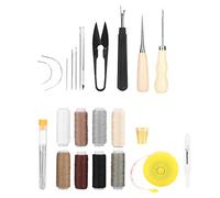 Kit de herramientas de costura de cuero de primera calidad, 31 piezas, con tijeras de acero inoxidable, agujas, dedal, hilos de cera, juego completo para proyectos y reparaciones