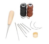 Kit de herramientas de costura de cuero profesional Juego de costura de cuero de acero inoxidable con agujas de hilo encerado para proyectos de reparación de artesanía de cuero DIY