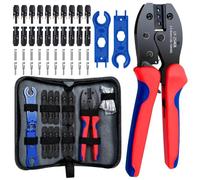 Kit de herramientas de crimpado de conectores solares con conectores de panel solar, 10 pares, llave de conector MC4 para montaje e instalación de cables fotovoltaicos de 14-10 AWG