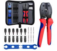 Kit de herramientas de crimpado de conectores solares con conectores de panel solar, 6 pares, llave de conector MC4 para montaje e instalación de cables fotovoltaicos de 14-10 AWG