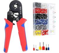 Kit de herramientas de crimpado de virola, 0,25-10 mm², juego de alicates autoajustables con 1250 conectores de virola de extremo de alambre, ideal para reparación eléctrica y crimpado de cables