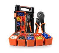 Kit de herramientas de crimpado de virola AWG30-5 Juego de crimpadora de virola de alambre autoajustable con 1800 terminales de virola de extremo de alambre