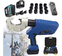 Kit de herramientas de crimpado hidráulico eléctrico, crimpadora de terminales de cable para rango de 16-400 mm², incluye batería de litio de 18 V, crimpado de cobre/aluminio para terminales