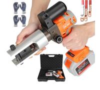 Kit de herramientas de crimpado hidráulico eléctrico profesional, 16-300 mm², alicates de crimpadora de lengüetas de cable hidráulico, funciona con batería de 18 V, 2 baterías, arranque con un solo