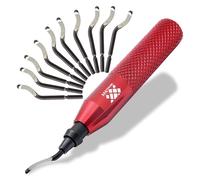 Kit de herramientas de desbarbado con 11 cuchillas de acero de alta velocidad BS1010 | Eliminación de rebabas de borde de precisión en tuberías de plomería de cobre, hierro, latón y PVC