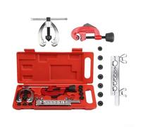 Kit de herramientas de doble ensanchamiento con 7 troqueles para cortador de tubos de línea automotriz de 3/40.6 cm-5/20.3 cm y expansores en construcción de acero resistente con C