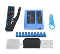Kit de herramientas de engarzado RJ45 Cable de red Engarzado Corte Herramienta de pelado Probador Cat5e Cat6 Cat6a Ethernet Profesional Compacto Ligero Acero SK5 para oficina en
