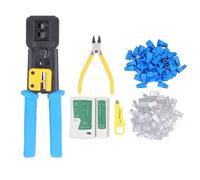 Kit de herramientas de engarzado RJ45, profesional, resistente, todo en, cortador pelador de cables de red para técnicos de mantenimiento de reparación de cables Ethernet