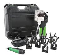 Kit de herramientas de ensanchamiento de tuberías de cobre, herramienta eléctrica excéntrica inalámbrica para tubos de cobre suave, aluminio, latón con 5 pinzas, diseño de mano