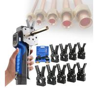 Kit de herramientas de ensanchamiento eléctrico con 9 abrazaderas: Φ 6 mm a Φ 12 mm, 1/10.2 cm a 3/10.2 cm, diseño de cono excéntrico de 45°, incluye batería para un ensanchamiento rápido y eficiente