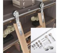 Kit de herramientas de escalera deslizante de acero inoxidable con ruedas de rodillo de suelo, fácil instalación, diseño de tubo redondo estable de 3 pies de longitud, ideal para uso doméstico y