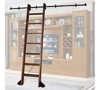 Kit de herramientas de escalera deslizante de biblioteca de 3.3 a 20 pies, sistema de riel de escalera rodante para el hogar y la oficina, juego completo con ruedas de rodillo de suelo, color negro