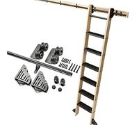 Kit de herramientas de escalera deslizante para biblioteca, mecanismos deslizantes, kit de biblioteca de rollo, puerta de riel con rodillos de suelo, accesorios de sistema de gabinete, fácil