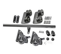 Kit de herramientas de escalera deslizante para uso en biblioteca con rodillo de suelo, riel de acero de metal negro, longitud de 3.3 pies a 24 pies, juego completo (escalera no incluida)