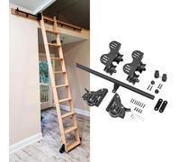 Kit de herramientas de escalera deslizante retráctil con ruedas de rodillo de suelo, multiusos para aplicaciones de loft, almacén y sótano