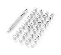 Kit de Herramientas de Estampado de Cuero, 36 Piezas con Alfabeto y Números, Aleación de Acero, Mango Antideslizante, 6mm, para Bricolaje