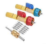 Kit de herramientas de extracción de núcleo de válvula de alta presión para sistema de CA R134A, extractor de instalación rápida de latón con acopladores de 13 mm y 16 mm, no necesita evacuación para