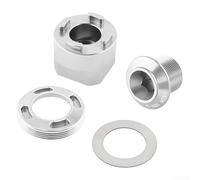 Kit de herramientas de extracción de tapa de manivela de aluminio para sistemas de manivela SRAM, incluyendo tornillo de tapa y componentes de hardware de servicio (E-Silver)