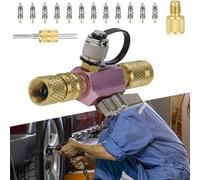 Kit de herramientas de extracción e instalación de núcleo de válvula HVAC compatible con sistemas de aire acondicionado, refrigeración y horno de gas con tamaños dobles