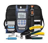 Kit de Herramientas de Fibra FTTH, 70dbm ~ + 10dbm medidor de Potencia de Fibra óptica y localizador de fallas visuales de 10 MW, Cortadora de Fibra AUA-6S (Mixed Color)