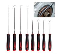 Kit de herramientas de gancho de selección automotriz para extracción de juntas de sello de aceite y separación de cables con ejes de acero endurecido y asas de plástico (largo)