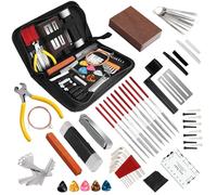 Kit de herramientas de guitarra de 72 piezas, kit de herramientas de mantenimiento profesional para reparación de guitarra con cuerdas de guitarra, púas de puente, accesorios de guitarra, regalo para