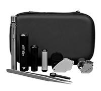 Kit de herramientas de identificación de piedras preciosas, 8 piezas con lupa 10x, filtro de color, dicroscopio, espectroscopio, lámpara UV, lámpara de espectro completo, pinzas para evaluación de