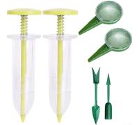 Kit de herramientas de jardinería con dispensador de siembra, mini herramienta de mano con 5 velocidades para plantar y trasplantar (verde)