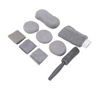 Kit de Herramientas de Limpieza de Coche, Cepillo de Neumáticos de Grado Profesional, Aplicador de Cera para Lavado Completo para el Hogar, Juego de 9 Uds. (Juego de 9 Piezas con Bolsa de