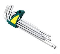 Kit de herramientas de llave hexagonal de grado industrial para acero CRV con brazo largo en forma de L 45# acero tratado térmicamente para mayor dureza y resistencia al desgaste (C)