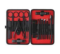 Kit de herramientas de manicura y pedicura profesional de 18 piezas Juego completo de cuidado de uñas con cortaúñas de acero inoxidable Limas Pinzas para regalos de viaje a casa
