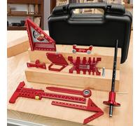Kit de herramientas de medición de precisión para trabajos de carpintería, incluye reglas, calibradores, herramientas de trazado y accesorios de afilado en un juego (8)