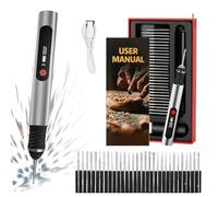 Kit de herramientas de pluma de grabado portátil inalámbrico, grabador recargable con pantalla LED y 3 velocidades