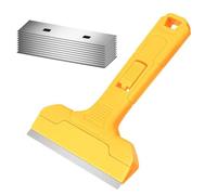 Kit de herramientas de raspador de hoja de afeitar ancha con 10 cuchillas SK5 adicionales, mano de limpieza resistente de 4 pulgadas para limpieza de ventanas de azulejos de vidrio, eliminación de