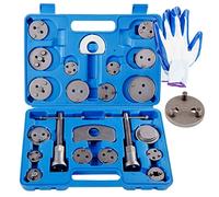 Kit de herramientas de rebobinado de pinza de freno para enrollar la parte trasera delantera y trasera del pistón de freno de disco de compresión, 24 piezas, juego maestro con un par de guantes