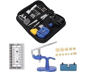 Kit de herramientas de reloj, kit de herramientas de reparación de relojes, conjunto de herramientas de reparación de relojes abrelatas trasero ajustable profesional para taller de reparación de