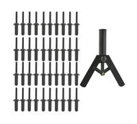 Kit de herramientas de remachado rápido de 41 piezas con 40 remaches para soluciones automotrices y de bricolaje (negro)
