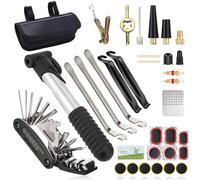 Kit de herramientas de reparación de bicicletas, 34 herramientas de pinchazos de bicicleta con bolsa de reparación y bomba de bicicleta de 120 PSI, multiherramienta 16 en 1, reparación de parches de