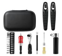 Kit de herramientas de reparación de bicicletas con llave de trinquete, palancas de neumáticos y bomba, juego de mantenimiento de ciclismo multifunción magnético de liberación rápida de 72 dientes