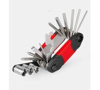 Kit de herramientas de reparación de bicicletas plegable portátil 16 en 1 con llaves hexagonales, destornilladores y enchufes para bicicleta de montaña y carretera