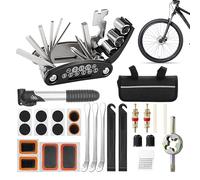 Kit de herramientas de reparación de bicicletas, todas las herramientas necesarias, juego de 20 herramientas compactas para bicicleta para principiantes, reparación de cadena de neumáticos