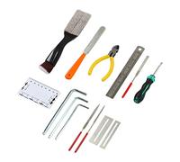 Kit de herramientas de reparación de guitarra, juego de archivos de afilado de regla de medición con estuche de instrumento de cuerda